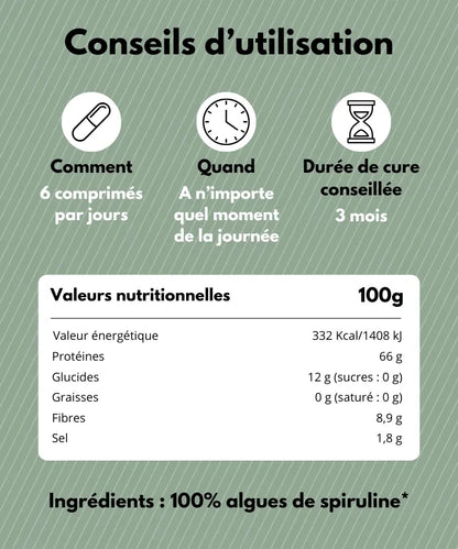 Spiruline bio en comprimé - 180 comprimés Supfeed