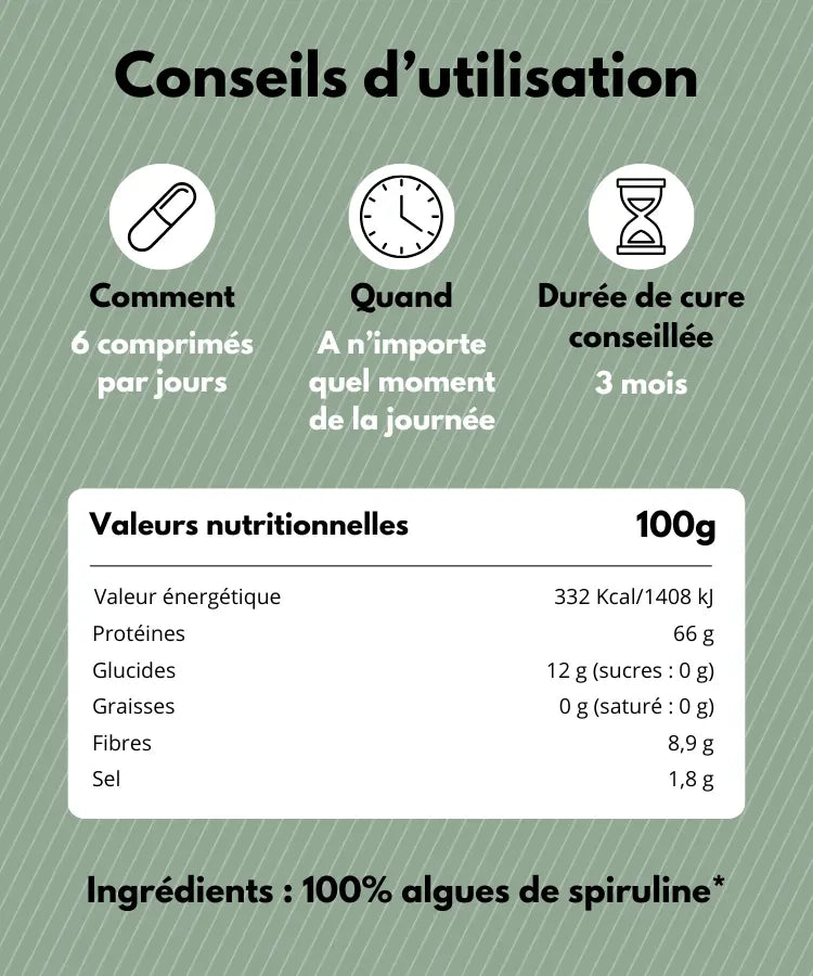 Spiruline bio en comprimé - 180 comprimés Supfeed